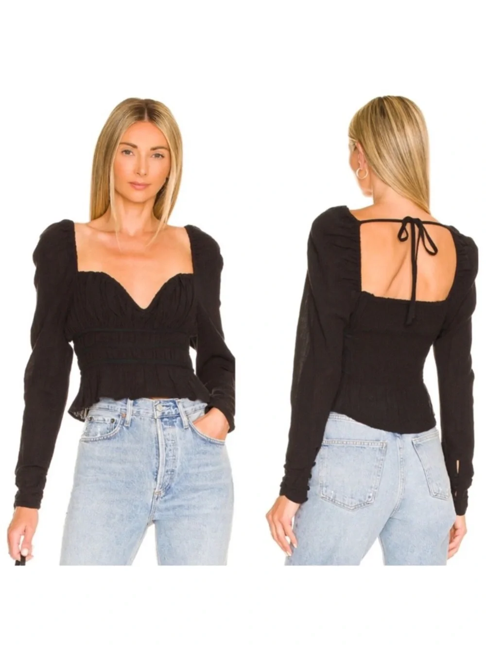 FREE PEOPLE Chloe Top in Black Size XS